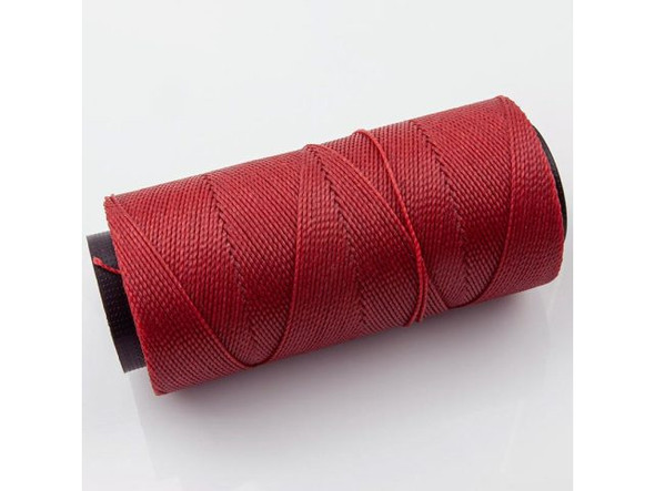 Waxed Polyester Cord, 2-ply - Crimson (100 gram)