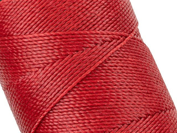 Waxed Polyester Cord, 2-ply - Crimson (100 gram)