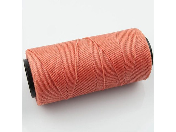 Waxed Polyester Cord, 2-ply - Salmon (100 gram)