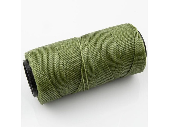 Waxed Polyester Cord, 2-ply - Olive (100 gram)