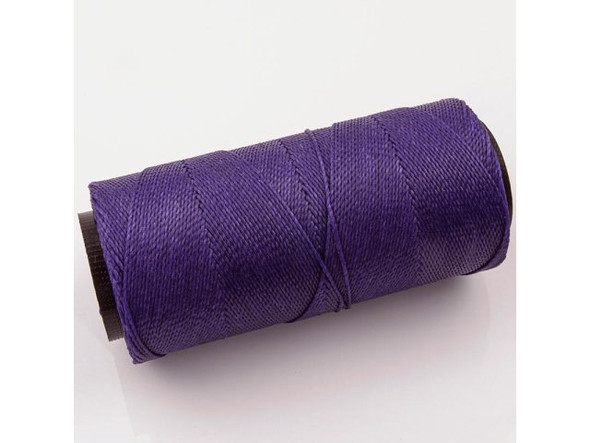 Waxed Polyester Cord, 2-ply - Neon Purple (100 gram)