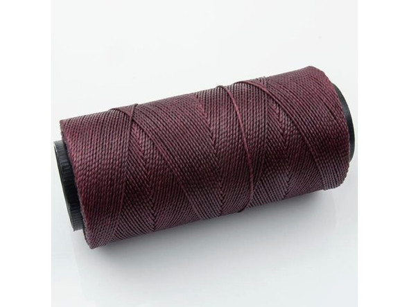 Waxed Polyester Cord, 2-ply - Burgundy (Spool)