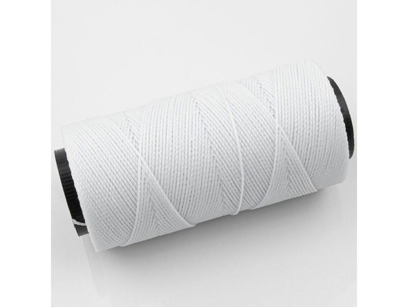 Waxed Polyester Cord, 2-ply - Extra White (Spool)