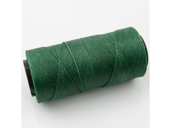 Waxed Polyester Cord, 2-ply - Evergreen (Spool)