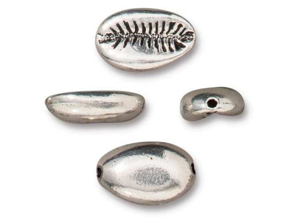 TierraCast Cowrie Shell Bead - Antiqued Silver Plated (Each)