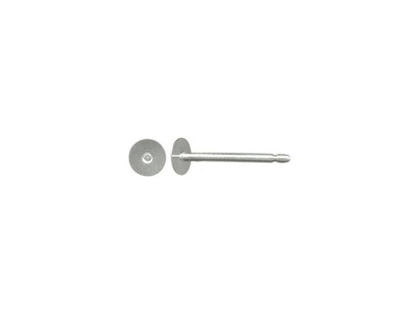 Stainless Steel Earring Post Findings, 3mm Flat Pad (100 Pieces)