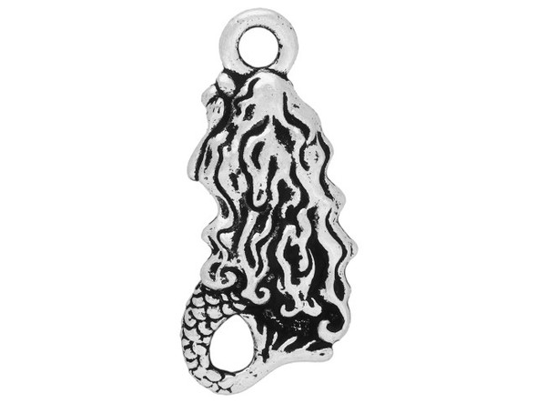 TierraCast Mermaid Charm - Antiqued Silver Plated (Each)