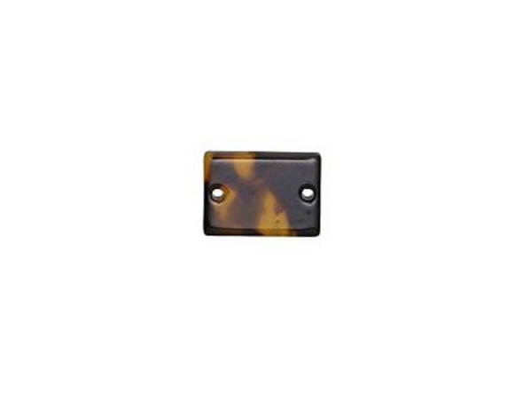 Acetate Rectangle 2-hole Connector, 14x10mm - Tortoise Shell (each)