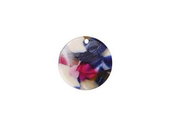 Acetate Coin Charm, 20mm - Twilight (Each)