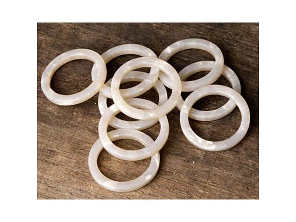 Acetate Round Washer, 24mm - Pearl (Each)