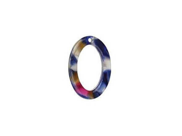 Acetate Oval Ring Charm, 22x15mm - Twilight (Each)