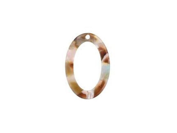 Acetate Oval Ring Charm, 22x15mm - Mermaid (Each)
