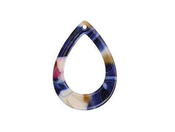 Acetate Open Teardrop Charm, 31x22mm - Twilight (Each)