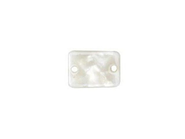 Acetate Rectangle 2-hole Connector, 14x10mm - Pearl (Each)