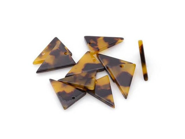 Acetate Triangle Charm, 21x16mm - Tortoise Shell (Each)