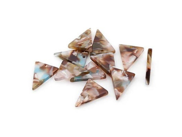 Acetate Triangle Charm, 21x16mm - Mermaid (Each)