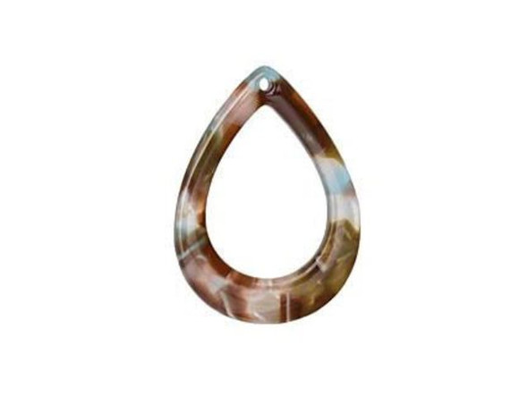 Acetate Open Teardrop Charm, 31x22mm - Mermaid (Each)