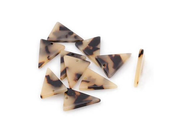 Acetate Triangle Charm, 21x16mm - Light Tortoise (Each)