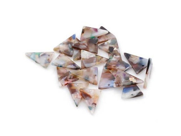 Acetate Triangle Charm, 21x16mm - Garden Party (Each)