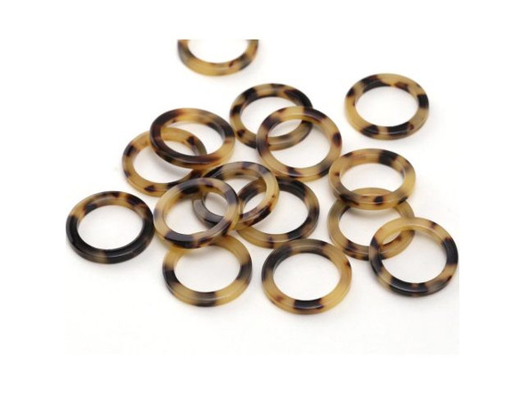 Acetate Round Washer, 24mm - Light Tortoise (Each)