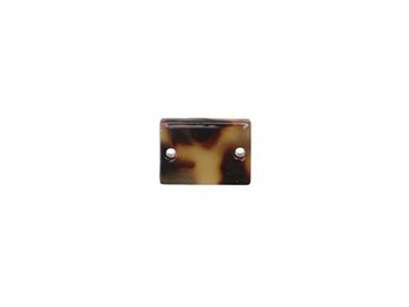 Acetate Rectangle 2-hole Connector, 14x10mm - Light Tortoise (Each)