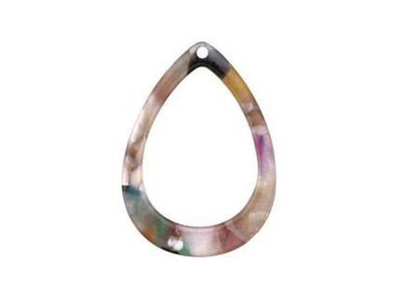 Acetate Open Teardrop Charm, 31x22mm - Garden Party (Each)