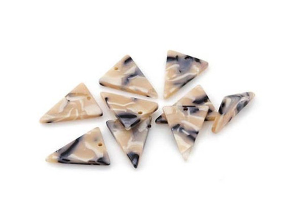 Acetate Triangle Charm, 21x16mm - Black Pearl (Each)