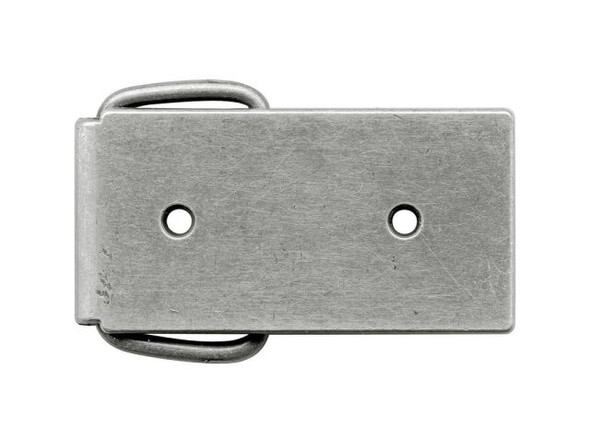 Antiqued Silver Plated Belt Buckle Blank, Rectangle, 1" Loop (Each)