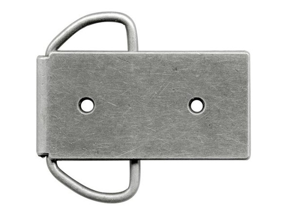 Antiqued Silver Plated Belt Buckle Blank, Rectangle, 1.5" Loop (each)