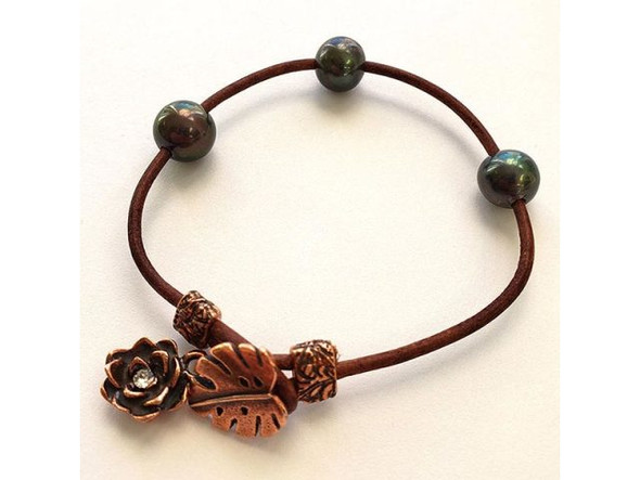 TierraCast Jardin Oval Barrel Beads - Antiqued Copper Plated (Each)