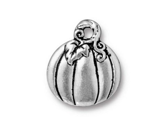 TierraCast Pumpkin Charm - Antiqued Silver Plated - Special Purchase (Each)