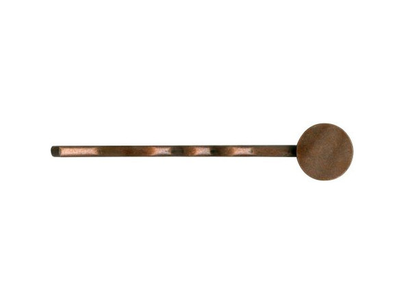 Antiqued Copper Plated Bobby Pin, 10mm Round Pad (72 pieces)