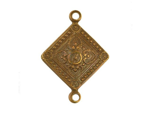 Vintaj Natural Brass Connector, Tiled Metalwork (pair)