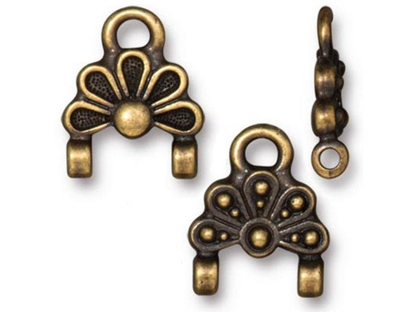 TierraCast Oasis Stitch-In Link - Antiqued Brass Plated (Each)
