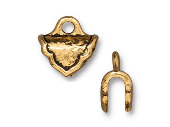 TierraCast Palace Crimp End - Antiqued Gold Plated (Each)