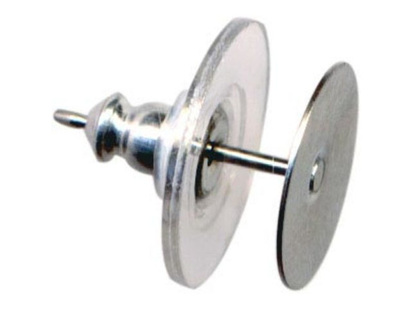 Aluminum & PVC Earring Backs, Mechanical Grip with Flange (gross)