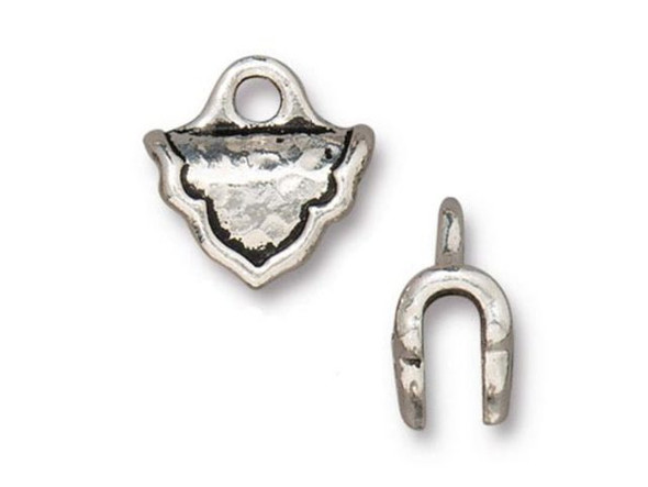 TierraCast Palace Crimp End - Antiqued Silver Plated (Each)