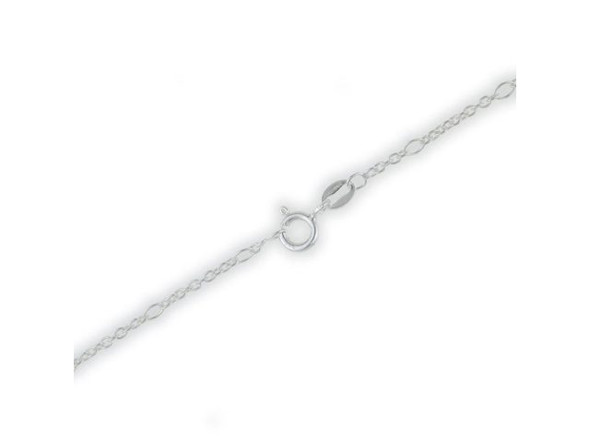Sterling Silver Cable Chain Necklace with Ovals, 18" (Each)