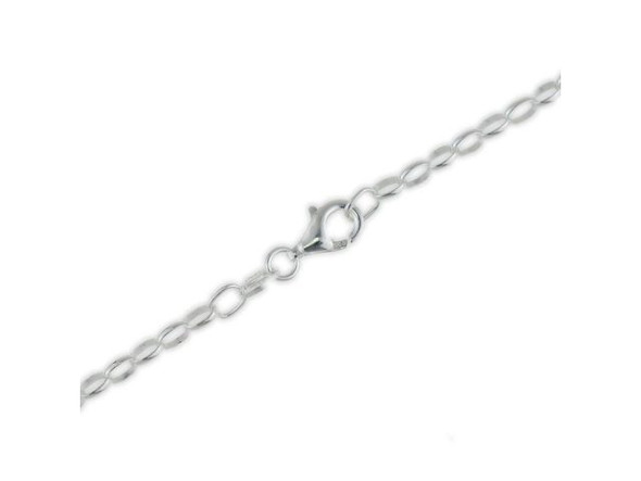 Sterling Silver Oval Cable Chain Necklace, 20" (Each)