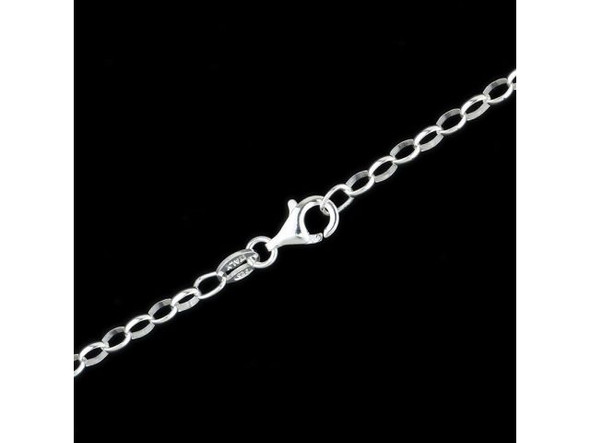 Sterling Silver Oval Cable Chain Necklace, 20" (Each)