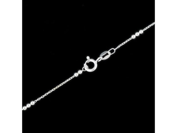 Sterling Silver 3-Bead Satellite Chain Necklace, 20" (Each)