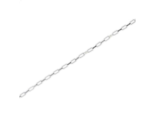 Sterling Silver Rectangle Cable Chain, Footage, 1.6mm (foot)