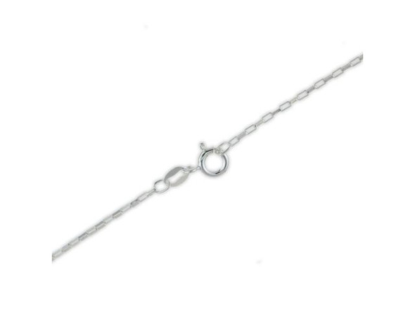 Sterling Silver Rectangle Cable Chain Necklace, 18" (Each)
