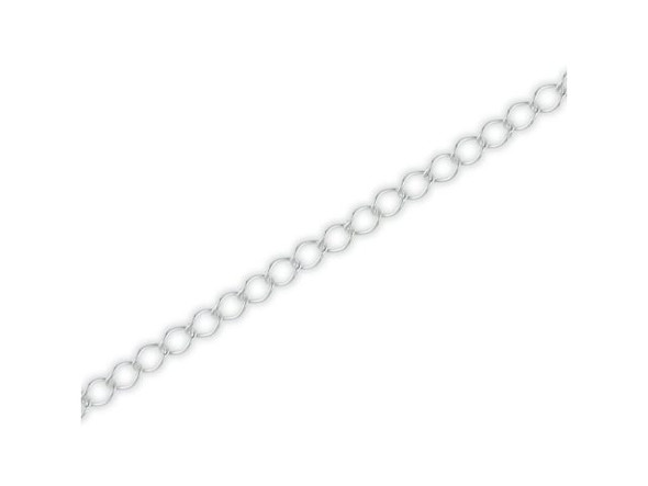 Sterling Silver Curb Chain, Footage, 2.3mm (foot)