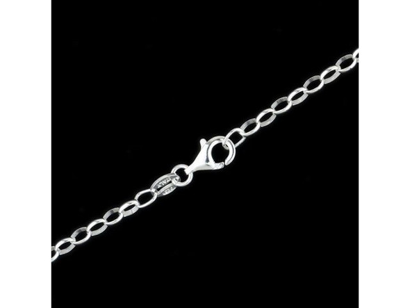 Sterling Silver Oval Cable Chain Necklace, 18" (Each)