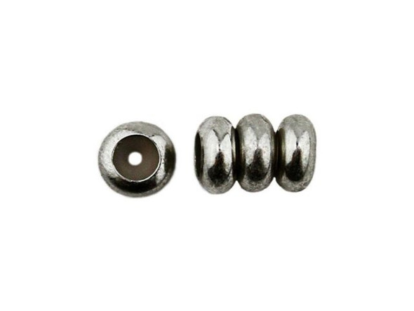 About 50pcs Rondelle Stopper Beads with Rubber Inside Metal Loose Beads 2mm  Hole Stainless Steel Bead Spacers for Jewelry Making Findings DIY Stainless  Steel Color 