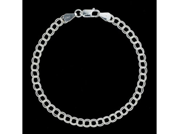 Sterling Silver Double Parallel Bracelet, 7.5" (Each)