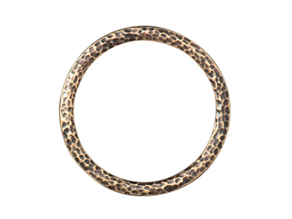 TierraCast Hammertone 1-1/4" Ring Jewelry Link - Antiqued Brass Plated (Each)