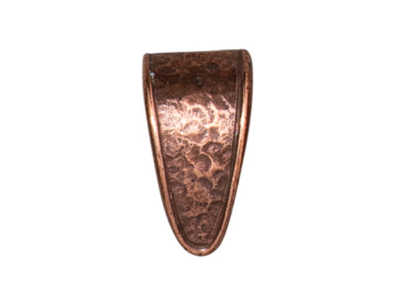 15x9mm TierraCast Hammertone Pinch Bail - Antiqued Copper Plated (Each)