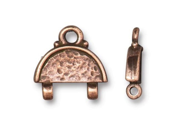 TierraCast Hammertone Stitch-In Link - Antiqued Copper Plated (Each)